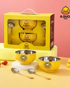 G.Duck Children's Bowl Set with Double-Layer Insulated Bowls G.Duck Children's Bowl Set with Double-Layer Insulated Bowls