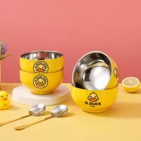 G.Duck Children's Bowl Set with Double-Layer Insulated Bowls