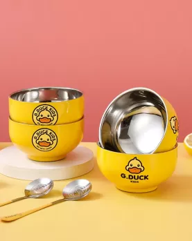 G.Duck Children's Bowl Set with Double-Layer Insulated Bowls G.Duck Children's Bowl Set with Double-Layer Insulated Bowls
