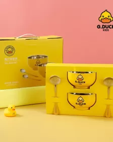 G.Duck Children's Bowl Set with Double-Layer Insulated Bowls