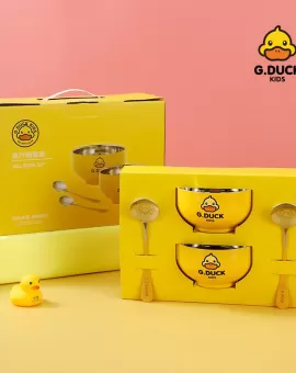 G.Duck Children's Bowl Set with Double-Layer Insulated Bowls