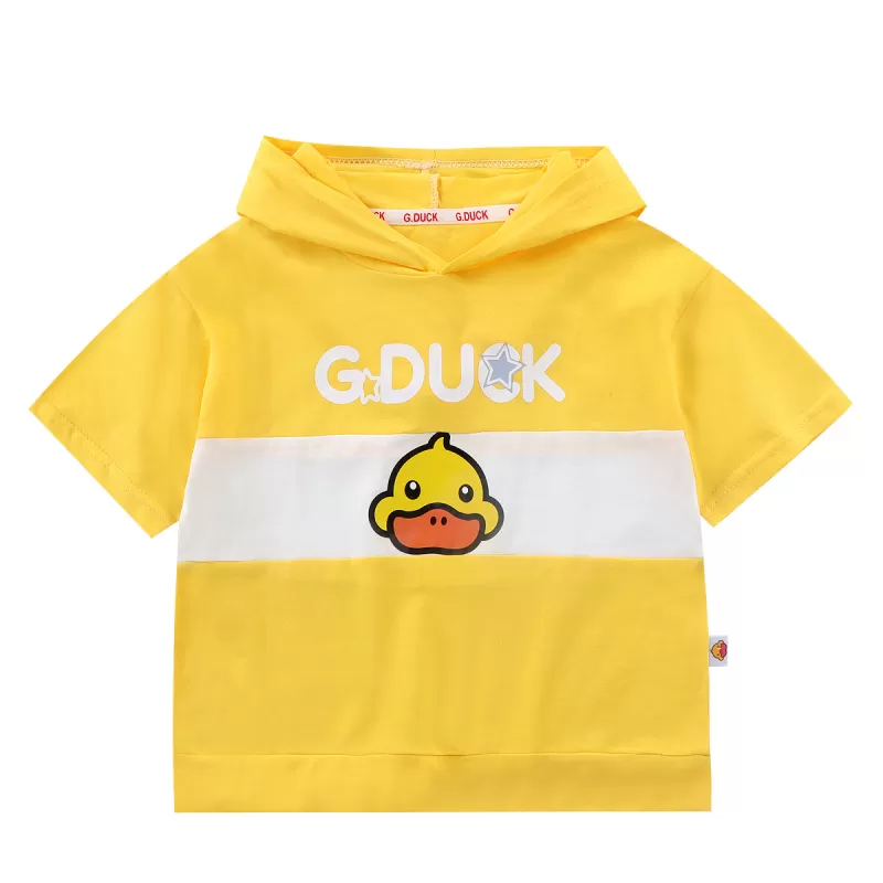G. Duck Cotton T-shirt short sleeves with hood for boys and girls summer
