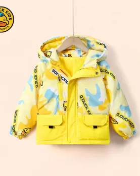 G. Duck Children's Down Jacket, Thickened Boys' Outerwear for Autumn and Winter
