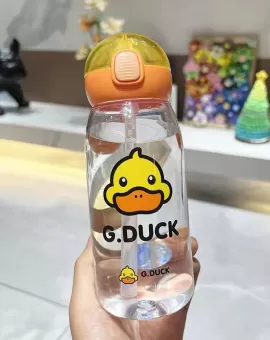 G.Duck 420ml G Duck Children PC Plastic Straw Water Cup 