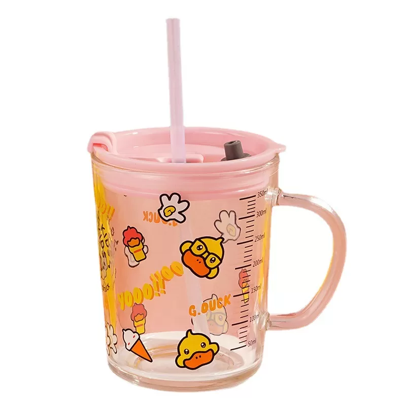 G.Duck Children's Milk Cup with Graduated Straw Cup