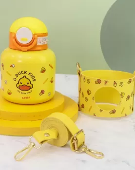 G.Duck 520ml Kid Thermos Cup Straw Cup With Cup Strap G.Duck 520ml Kid Thermos Cup Straw Cup With Cup Strap